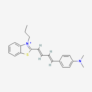 molecular formula C22H25N2S+ B1239700 2-(4-(4-N,N-Dimethylanilinyl)-1,3-butadienyl)-3-propyl-benzothiazolium CAS No. 90832-31-8