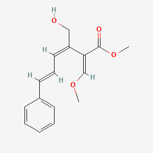 molecular formula C16H18O4 B1239713 （2E,3E,5E）-3-（羟甲基）-2-（甲氧基亚甲基）-6-苯基-己-3,5-二烯酸甲酯 