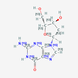 molecular formula C10H13N5O4 B12397150 2'-Deoxyguanosine-13C10,15N5 