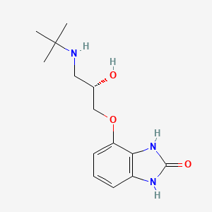 molecular formula C14H21N3O3 B1239716 4-[(2S)-3-(tert-butylamino)-2-hydroxypropoxy]-1,3-dihydrobenzimidazol-2-one CAS No. 95840-76-9