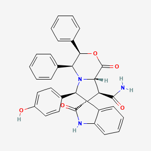 (3R,3'R,4'S,6'R,8'S,8'aS)-6'-(4-hydroxyphenyl)-1',2-dioxo-3',4'-diphenyl-8'-spiro[1H-indole-3,7'-4,6,8,8a-tetrahydro-3H-pyrrolo[2,1-c][1,4]oxazine]carboxamide