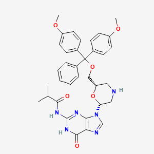 molecular formula C35H38N6O6 B12397204 N2-iso-Butyroyl-7'-O-DMT-morpholinoguanine 