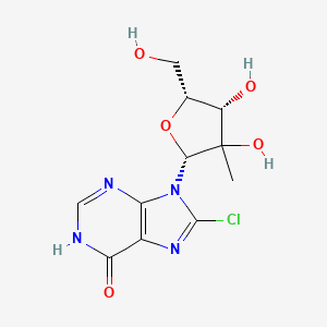 8-chloro-9-[(2R,4S,5R)-3,4-dihydroxy-5-(hydroxymethyl)-3-methyloxolan-2-yl]-1H-purin-6-one