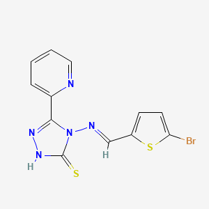 4-[(E)-(5-bromothiophen-2-yl)methylideneamino]-3-pyridin-2-yl-1H-1,2,4-triazole-5-thione