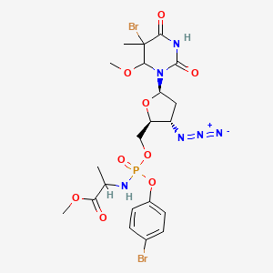 methyl 2-[[[(2S,3S,5R)-3-azido-5-(5-bromo-6-methoxy-5-methyl-2,4-dioxo-1,3-diazinan-1-yl)oxolan-2-yl]methoxy-(4-bromophenoxy)phosphoryl]amino]propanoate