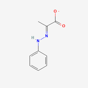 molecular formula C9H9N2O2- B1239729 (2E)-2-(phenylhydrazinylidene)propanoate 