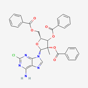 molecular formula C32H26ClN5O7 B12397302 2-Amino-6-chloro-9-[(2,3,5-tri-O-benzoyl-2-C-methyl-beta-D-ribofuranosyl)]-9H-purine 