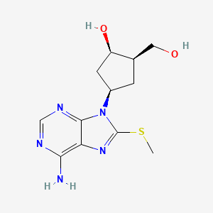 molecular formula C12H17N5O2S B12397367 (1R,2R,4R)-4-(6-amino-8-methylsulfanylpurin-9-yl)-2-(hydroxymethyl)cyclopentan-1-ol 