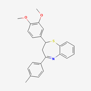 molecular formula C24H23NO2S B12397368 2-(3,4-Dimethoxyphenyl)-4-(4-methylphenyl)-2,3-dihydro-1,5-benzothiazepine 