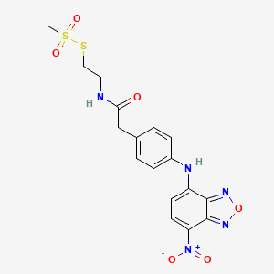 molecular formula C17H17N5O6S2 B12397410 N-(2-methylsulfonylsulfanylethyl)-2-[4-[(4-nitro-2,1,3-benzoxadiazol-7-yl)amino]phenyl]acetamide 