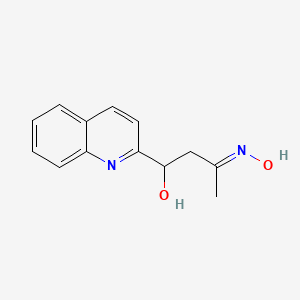 molecular formula C13H14N2O2 B1239751 (3E)-3-hydroxyimino-1-quinolin-2-ylbutan-1-ol 