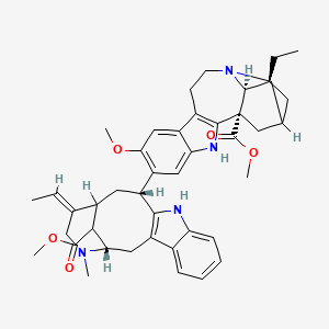 molecular formula C43H52N4O5 B1239753 methyl (1S,17S,18S)-17-ethyl-6-[(1S,12R,15Z)-15-ethylidene-18-methoxycarbonyl-17-methyl-10,17-diazatetracyclo[12.3.1.03,11.04,9]octadeca-3(11),4,6,8-tetraen-12-yl]-7-methoxy-3,13-diazapentacyclo[13.3.1.02,10.04,9.013,18]nonadeca-2(10),4,6,8-tetraene-1-carboxylate 