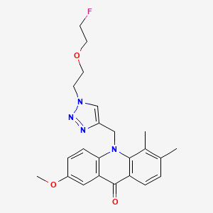 molecular formula C23H25FN4O3 B12397535 10-[[1-[2-(2-Fluoroethoxy)ethyl]triazol-4-yl]methyl]-2-methoxy-5,6-dimethylacridin-9-one 