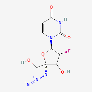 molecular formula C9H10FN5O5 B12397539 1-[(2R,3R,5R)-5-azido-3-fluoro-4-hydroxy-5-(hydroxymethyl)oxolan-2-yl]pyrimidine-2,4-dione 