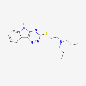 N-propyl-N-[2-(5H-[1,2,4]triazino[5,6-b]indol-3-ylsulfanyl)ethyl]propan-1-amine