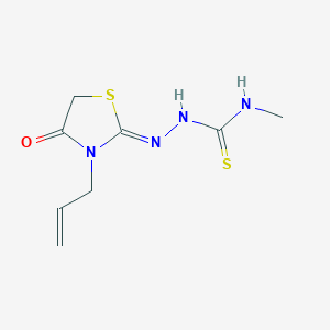 molecular formula C8H12N4OS2 B1239768 1-methyl-3-[(Z)-(4-oxo-3-prop-2-enyl-1,3-thiazolidin-2-ylidene)amino]thiourea 