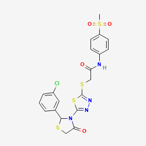 molecular formula C20H17ClN4O4S4 B12397681 HIV-1 inhibitor-39 