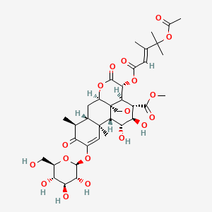 methyl (1R,2S,3R,6R,8S,9S,13S,14R,15R,16S,17S)-3-[(E)-4-acetyloxy-3,4-dimethylpent-2-enoyl]oxy-15,16-dihydroxy-9,13-dimethyl-4,10-dioxo-11-[(2S,3R,4S,5S,6R)-3,4,5-trihydroxy-6-(hydroxymethyl)oxan-2-yl]oxy-5,18-dioxapentacyclo[12.5.0.01,6.02,17.08,13]nonadec-11-ene-17-carboxylate