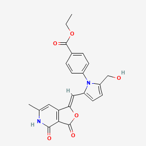 ethyl 4-[2-(hydroxymethyl)-5-[(Z)-(6-methyl-3,4-dioxo-5H-furo[3,4-c]pyridin-1-ylidene)methyl]pyrrol-1-yl]benzoate