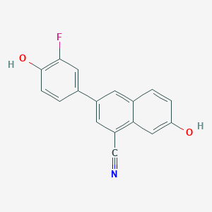 B1239775 3-(3-Fluoro-4-hydroxyphenyl)-7-hydroxy-1-naphthonitrile CAS No. 550997-55-2