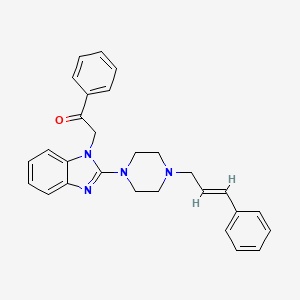 1-phenyl-2-[2-[4-[(E)-3-phenylprop-2-enyl]piperazin-1-yl]benzimidazol-1-yl]ethanone