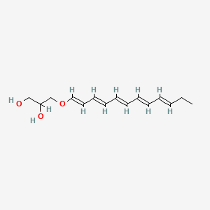 molecular formula C15H22O3 B1239782 1-(1-glycero)Dodeca-1,3,5,7,9-pentaene CAS No. 84000-59-9