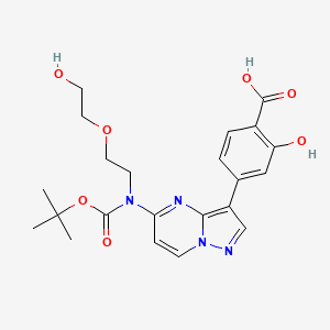 2-Hydroxy-4-[5-[2-(2-hydroxyethoxy)ethyl-[(2-methylpropan-2-yl)oxycarbonyl]amino]pyrazolo[1,5-a]pyrimidin-3-yl]benzoic acid