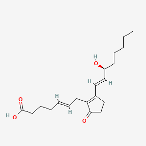 molecular formula C20H30O4 B1239788 (5E,13E,15S)-15-hydroxy-9-oxoprosta-5,8(12),13-trien-1-oic acid 