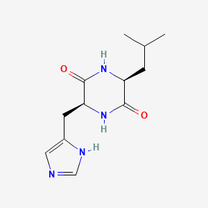 molecular formula C12H18N4O2 B1239793 Cyclo(histidyl-leucyl) CAS No. 55253-69-5