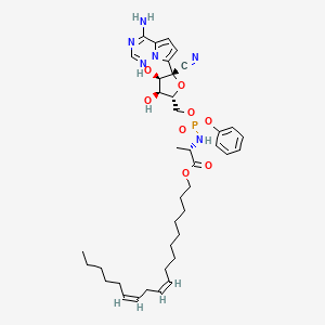 [(9Z,12Z)-octadeca-9,12-dienyl] (2S)-2-[[[(2R,3S,4R,5R)-5-(4-aminopyrrolo[2,1-f][1,2,4]triazin-7-yl)-5-cyano-3,4-dihydroxyoxolan-2-yl]methoxy-phenoxyphosphoryl]amino]propanoate