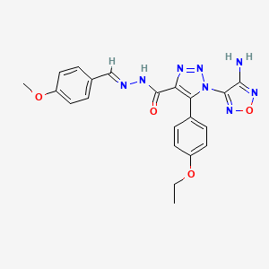 molecular formula C21H20N8O4 B1239803 1-(4-amino-1,2,5-oxadiazol-3-yl)-5-(4-ethoxyphenyl)-N'-[(E)-(4-methoxyphenyl)methylidene]-1H-1,2,3-triazole-4-carbohydrazide 