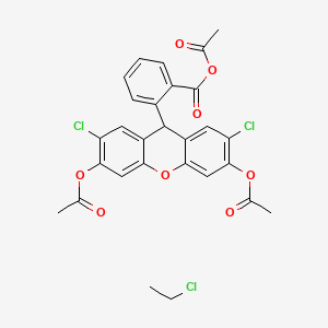 acetyl 2-(3,6-diacetyloxy-2,7-dichloro-9H-xanthen-9-yl)benzoate;chloroethane