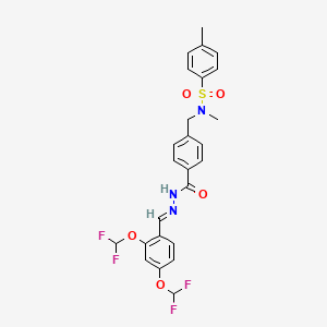 N-[(E)-[2,4-bis(difluoromethoxy)phenyl]methylideneamino]-4-[[methyl-(4-methylphenyl)sulfonylamino]methyl]benzamide