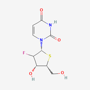 molecular formula C9H11FN2O4S B12398077 1-[(2R,4R,5R)-3-fluoro-4-hydroxy-5-(hydroxymethyl)thiolan-2-yl]pyrimidine-2,4-dione 