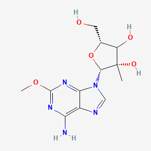 molecular formula C12H17N5O5 B12398119 (2R,3S,5R)-2-(6-amino-2-methoxypurin-9-yl)-5-(hydroxymethyl)-3-methyloxolane-3,4-diol 