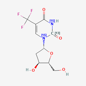 molecular formula C10H11F3N2O5 B12398143 Trifluridine-13C,15N2 