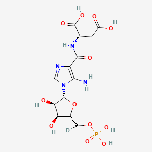 molecular formula C13H19N4O12P B12398184 (2S)-2-[[5-amino-1-[(2R,3R,4S,5R)-5-[deuterio(phosphonooxy)methyl]-3,4-dihydroxyoxolan-2-yl]imidazole-4-carbonyl]amino]butanedioic acid 