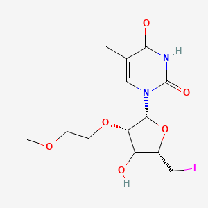 molecular formula C13H19IN2O6 B12398199 1-[(2R,3S,5S)-4-hydroxy-5-(iodomethyl)-3-(2-methoxyethoxy)oxolan-2-yl]-5-methylpyrimidine-2,4-dione 