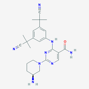 2-[(3~{S})-3-azanylpiperidin-1-yl]-4-[[3,5-bis(2-cyanopropan-2-yl)phenyl]amino]pyrimidine-5-carboxamide