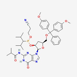 N-[9-[(2R,3S,5S)-5-[[bis(4-methoxyphenyl)-phenylmethoxy]methyl]-3-[2-cyanoethoxy(2,4-dimethylpentan-3-yl)phosphanyl]oxyoxolan-2-yl]-6-oxo-1H-purin-2-yl]-2-methylpropanamide