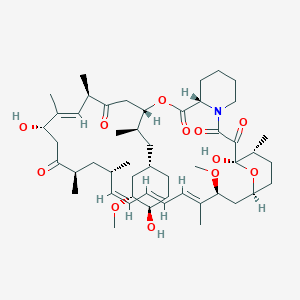 molecular formula C50H77NO12 B12398310 (1R,9S,12S,15R,16E,18S,21R,23S,24E,26E,28E,30S,32S,35R)-1,18-dihydroxy-12-[(2R)-1-[(1S,3R,4R)-4-hydroxy-3-methoxycyclohexyl]propan-2-yl]-30-methoxy-15,17,21,23,29,35-hexamethyl-11,36-dioxa-4-azatricyclo[30.3.1.04,9]hexatriaconta-16,24,26,28-tetraene-2,3,10,14,20-pentone 