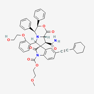 (3R,4S,6R,7R,8S,8aS)-8-carbamoyl-5'-[2-(1-cyclohexenyl)ethynyl]-6-[2-(2-hydroxyethoxy)phenyl]-1,2'-dioxo-3,4-diphenyl-1'-spiro[4,6,8,8a-tetrahydro-3H-pyrrolo[2,1-c][1,4]oxazine-7,3'-indole]carboxylic acid 2-methoxyethyl ester
