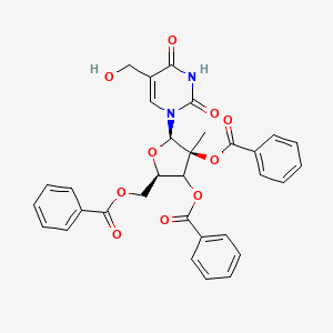 [(2R,4S,5R)-3,4-dibenzoyloxy-5-[5-(hydroxymethyl)-2,4-dioxopyrimidin-1-yl]-4-methyloxolan-2-yl]methyl benzoate