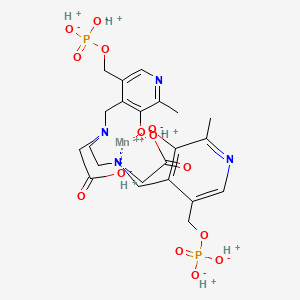 molecular formula C22H30MnN4O14P2 B12398410 2-[2-[carboxylatomethyl-[[2-methyl-3-oxido-5-(phosphonatooxymethyl)pyridin-4-yl]methyl]amino]ethyl-[[2-methyl-3-oxido-5-(phosphonatooxymethyl)pyridin-4-yl]methyl]amino]acetate;hydron;manganese(2+) 