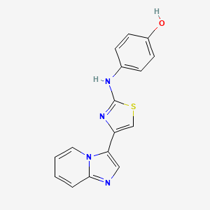 4-[(4-Imidazo[1,2-a]pyridin-3-yl-1,3-thiazol-2-yl)amino]phenol