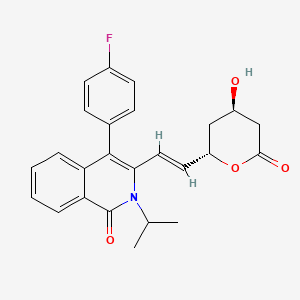 molecular formula C25H24FNO4 B1239843 4-(4-fluorophenyl)-3-[(E)-2-[(2S,4R)-4-hydroxy-6-oxooxan-2-yl]ethenyl]-2-propan-2-ylisoquinolin-1-one CAS No. 126059-69-6