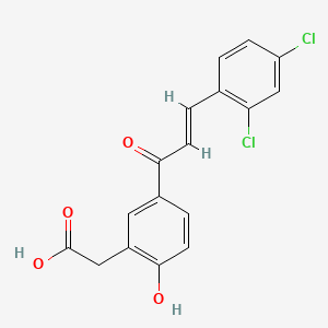 molecular formula C17H12Cl2O4 B1239848 5-(3-(2,4-Dichlorophenyl)-1-oxo-2-propenyl)-2-hydroxybenzeneacetic acid CAS No. 99480-76-9