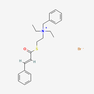 Benzenemethanaminium, N,N-diethyl-N-(2-((1-oxo-3-phenyl-2-propenyl)thio)ethyl)-, bromide, (E)-