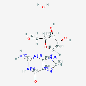 molecular formula C10H15N5O6 B12398710 Guanosine-13C10,15N5 (hydrate) 