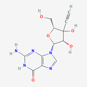 molecular formula C12H13N5O5 B12398718 2-amino-9-[(2R,3S,5R)-4-ethynyl-3,4-dihydroxy-5-(hydroxymethyl)oxolan-2-yl]-1H-purin-6-one 